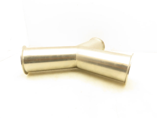 Stainless Steel 4" Y Sanitary Tee 316L N6J6 Ferrule Triclamp