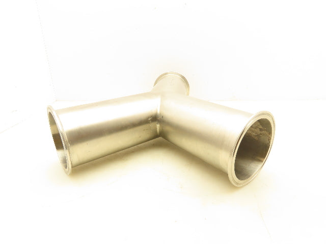 Stainless Steel 4" Y Sanitary Tee 316L N6J6 Ferrule Triclamp