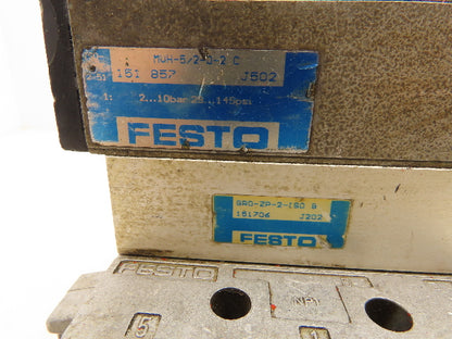 Festo MVH-5/2-D-2-C Pneumatic Solenoid Valve Manifold Assembly 24VDC 1/2" NPT
