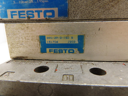 Festo MVH-5/2-D-2-C Pneumatic Solenoid Valve Manifold Assembly 24VDC 1/2" NPT
