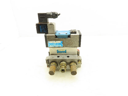 Festo MVH-5/2-D-2-C Pneumatic Solenoid Valve Manifold Assembly 24VDC 1/2" NPT