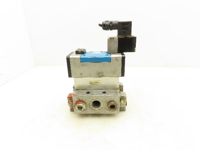 Festo MVH-5/2-D-2-C Pneumatic Solenoid Valve Manifold Assembly 24VDC 1/2" NPT