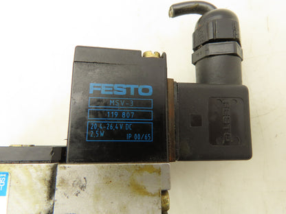 Festo JMVH-5/2-D-1-C Pneumatic Solenoid Valve Manifold Assembly 24VDC 3/8" NPT