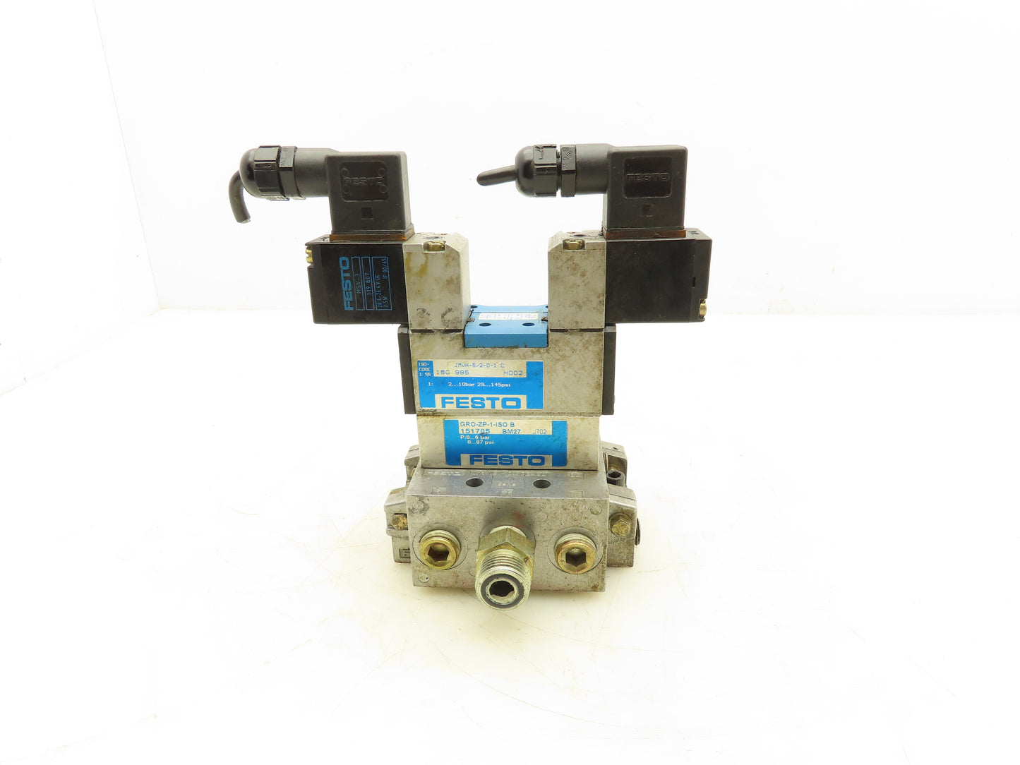 Festo JMVH-5/2-D-1-C Pneumatic Solenoid Valve Manifold Assembly 24VDC 3/8" NPT