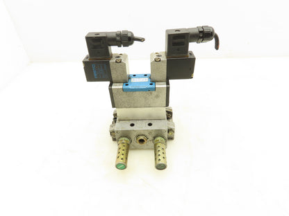 Festo JMVH-5/2-D-1-C Pneumatic Solenoid Valve Manifold Assembly 24VDC 3/8" NPT
