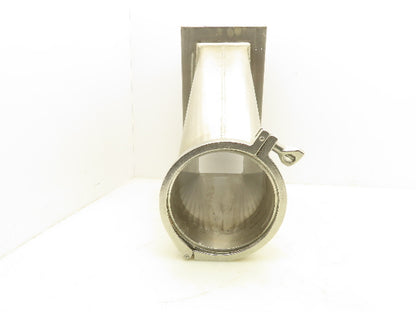 Stainless Steel Pipe Adaptor 6" Triclamp To 13x5" Dry Material Handling