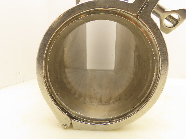 Stainless Steel Pipe Adaptor 6" Triclamp To 13x5" Dry Material Handling