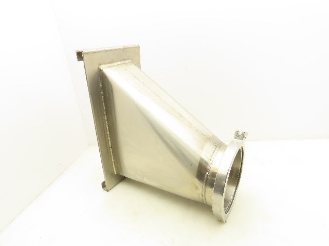 Stainless Steel Pipe Adaptor 6" Triclamp To 13x5" Dry Material Handling