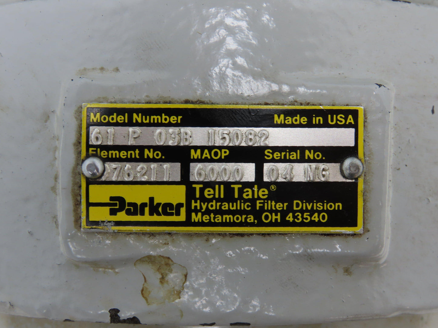 Parker 61P 03B Tell Tale Hydraulic Filter with Indicator 6000 PSI SAE