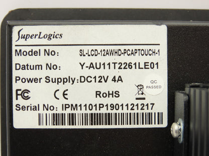 SuperLogics SL-LCD-12AWHD-PCAPTOUCH-1 Operator Monitor Panel Multi-Touch Screen