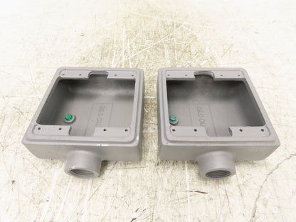 Appleton FS-2-75 FS Device Box 2 Gang 3/4" Shallow Malleable Iron Lot Of 2