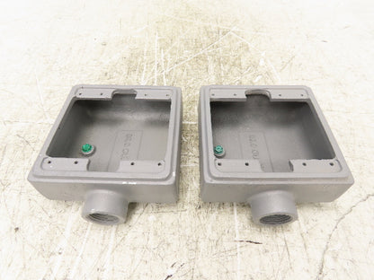 Appleton FS-2-75 FS Device Box 2 Gang 3/4" Shallow Malleable Iron Lot Of 2