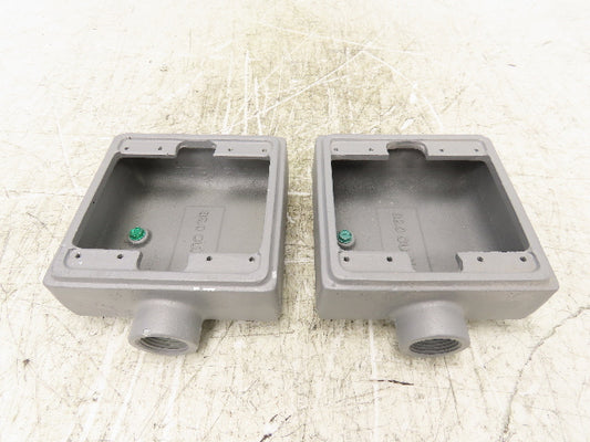 Appleton FS-2-75 FS Device Box 2 Gang 3/4" Shallow Malleable Iron Lot Of 2