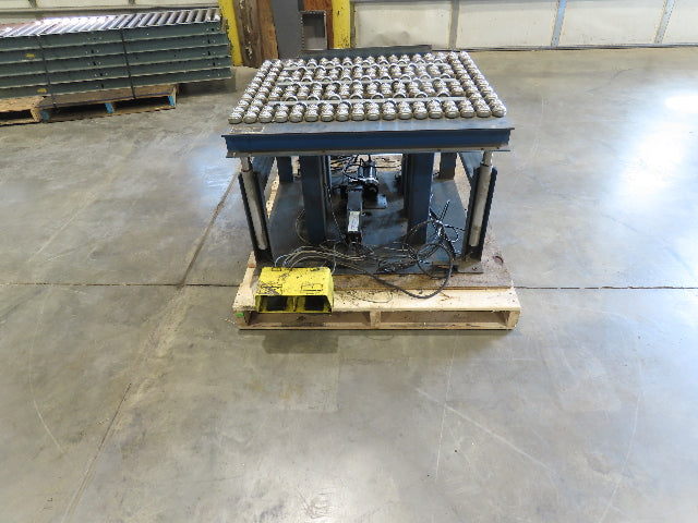 36"x 33" Steel Ball Transfer Conveyor Table Electro-Hydraulic Lift 115V