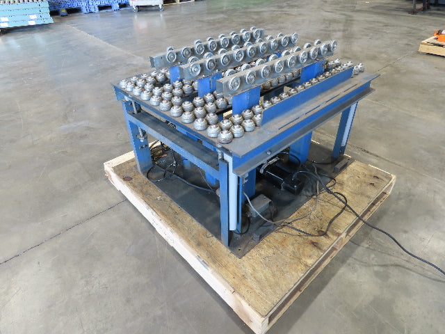 36"x 33" Steel Ball Transfer Conveyor Table Electro-Hydraulic Lift 115V