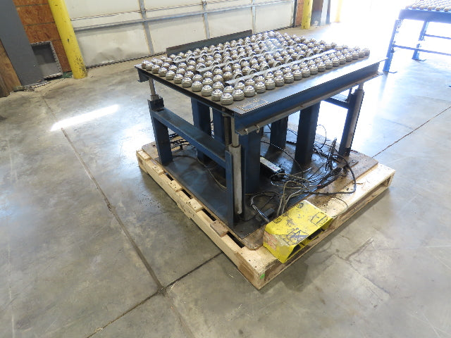 36"x 33" Steel Ball Transfer Conveyor Table Electro-Hydraulic Lift 115V