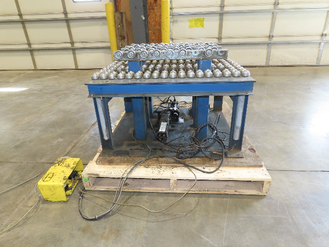 36"x 33" Steel Ball Transfer Conveyor Table Electro-Hydraulic Lift 115V