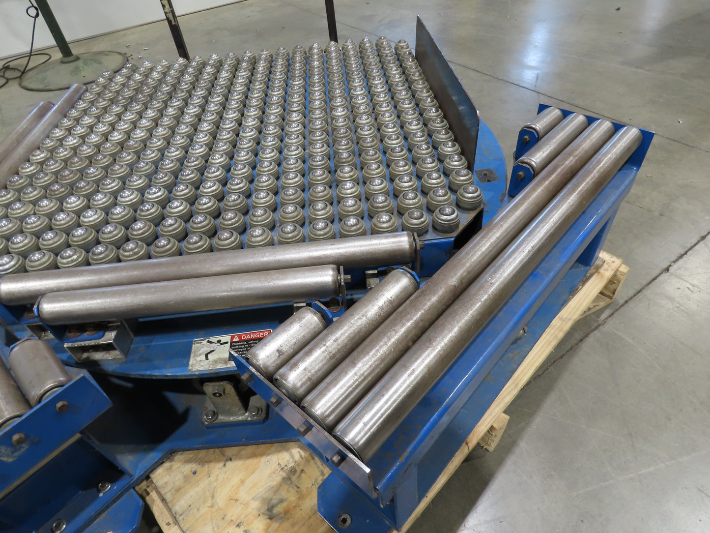 36"x 36" Steel Ball Transfer 32" Roller Conveyor Rotating Swivel Table Side Load