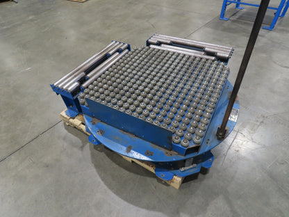 36"x 36" Steel Ball Transfer 32" Roller Conveyor Rotating Swivel Table Side Load