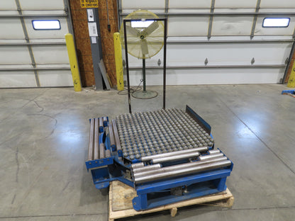 36"x 36" Steel Ball Transfer 32" Roller Conveyor Rotating Swivel Table Side Load