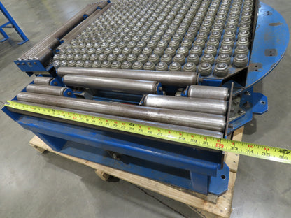 36"x 36" Steel Ball Transfer 32" Roller Conveyor Rotating Swivel Table Side Load