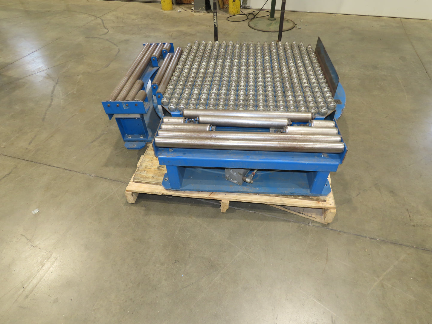36"x 36" Steel Ball Transfer 32" Roller Conveyor Rotating Swivel Table Side Load