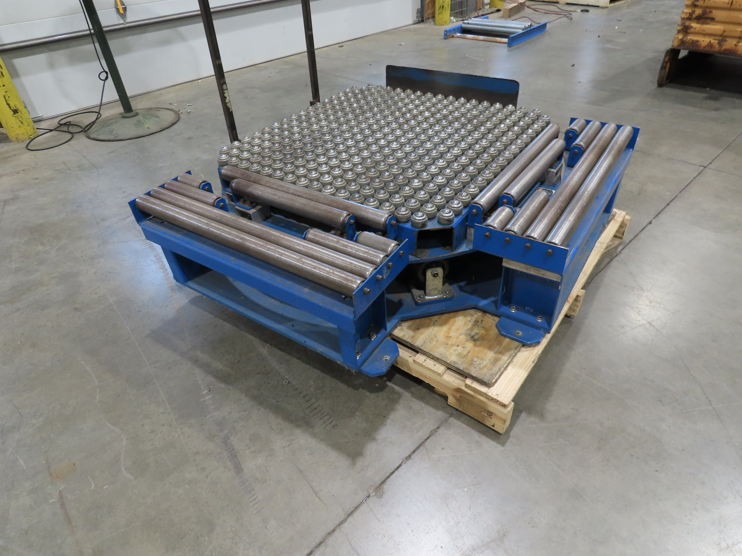 36"x 36" Steel Ball Transfer 32" Roller Conveyor Rotating Swivel Table Side Load