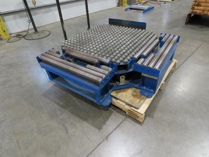 36"x 36" Steel Ball Transfer 32" Roller Conveyor Rotating Swivel Table Side Load