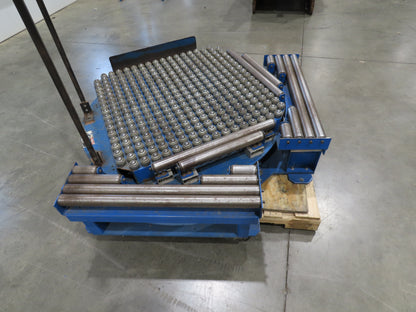 36"x 36" Steel Ball Transfer 32" Roller Conveyor Rotating Swivel Table Side Load