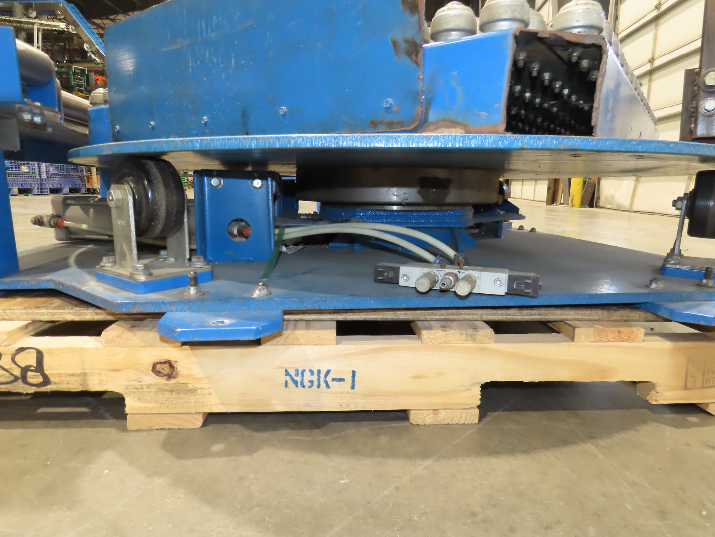 36"x 36" Steel Ball Transfer 32" Roller Conveyor Rotating Swivel Table Side Load