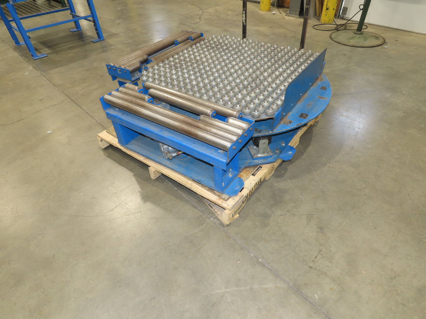 36"x 36" Steel Ball Transfer 32" Roller Conveyor Rotating Swivel Table Side Load