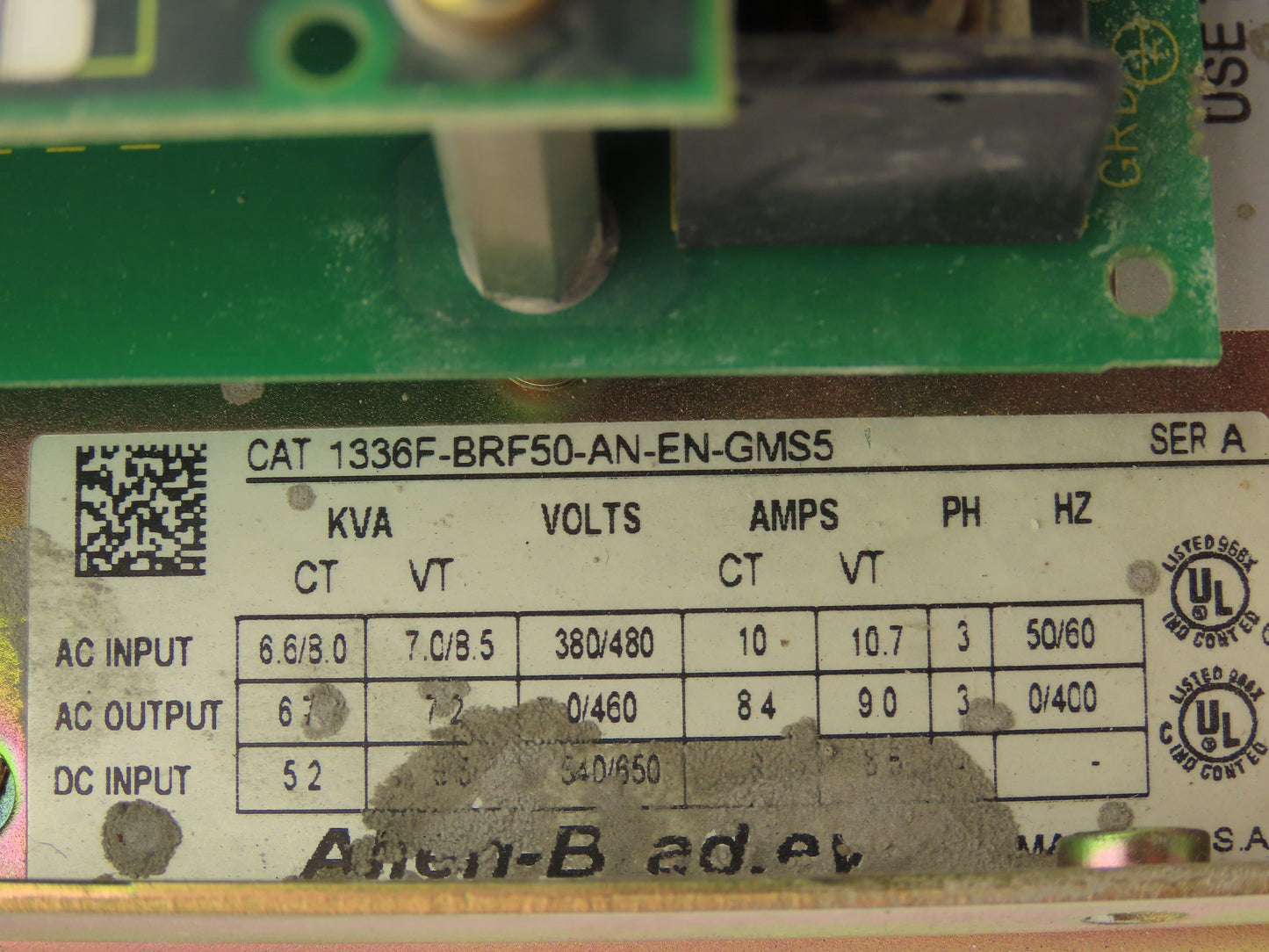 Allen Bradley 1336S-BRF50-AN-EN-GMS5 Variable Speed Drive 460V 3 Phase 5HP Ser.B