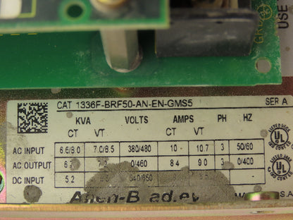 Allen Bradley 1336S-BRF50-AN-EN-GMS5 Variable Speed Drive 460V 3 Phase 5HP Ser.B