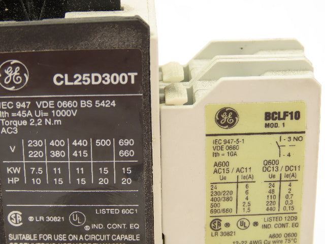 General Electric CL25D300T Contactor Relay 24V Coil