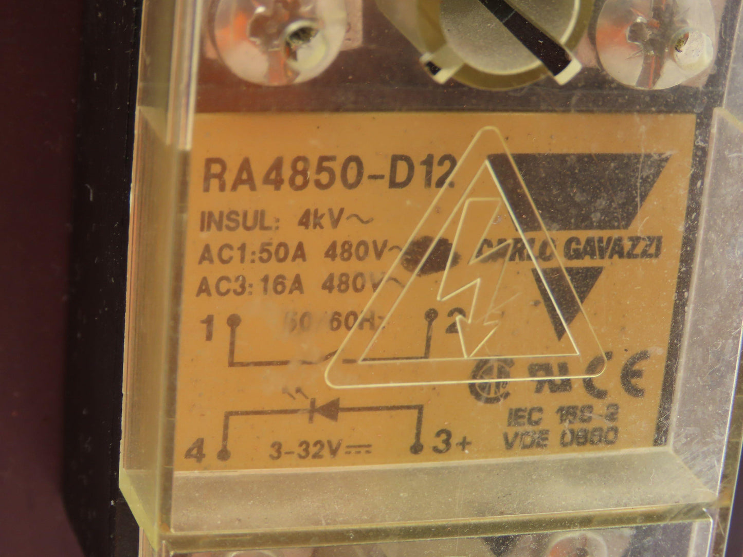 661688 Relay Panel Heat Sink w/6 Solid State Relays RA4850-D12
