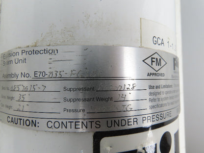 Fike E70-035-FGSBC Explosion Protection Unit 2 Gallon Tank 500 PSI