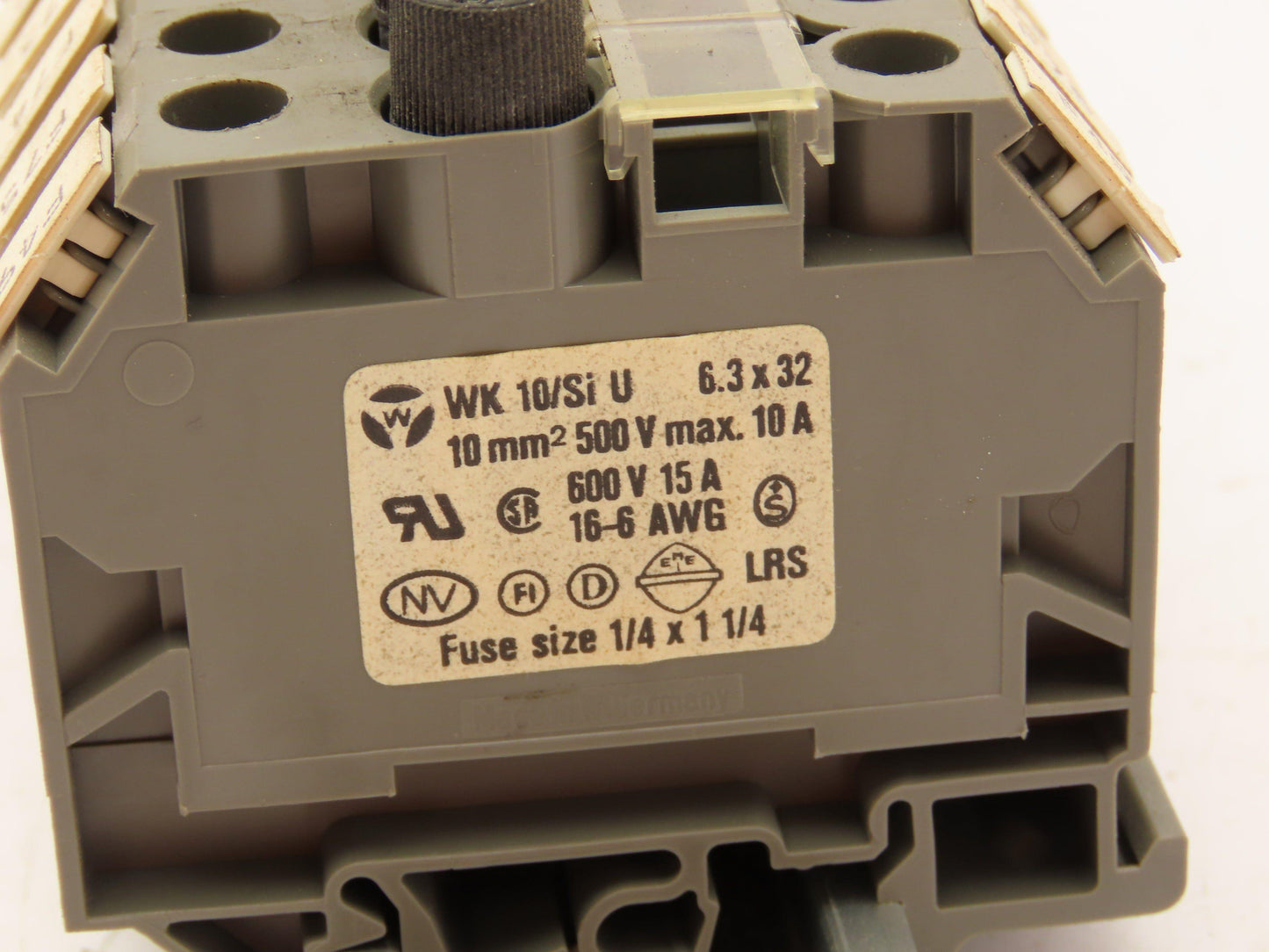 Wieland WK 10/SIU Fuse Terminal Block DIN Rail 600V 15A Lot of 17