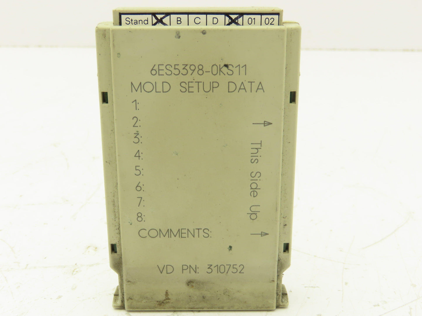 Siemens 6ES5398-0KS11 Memory Cartridge Mold Setup Data Card