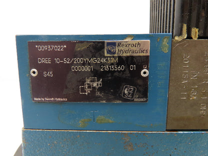 Rexroth DREE 10-52/200YMG24K31M Proportional Pressure Relief Servo Valve