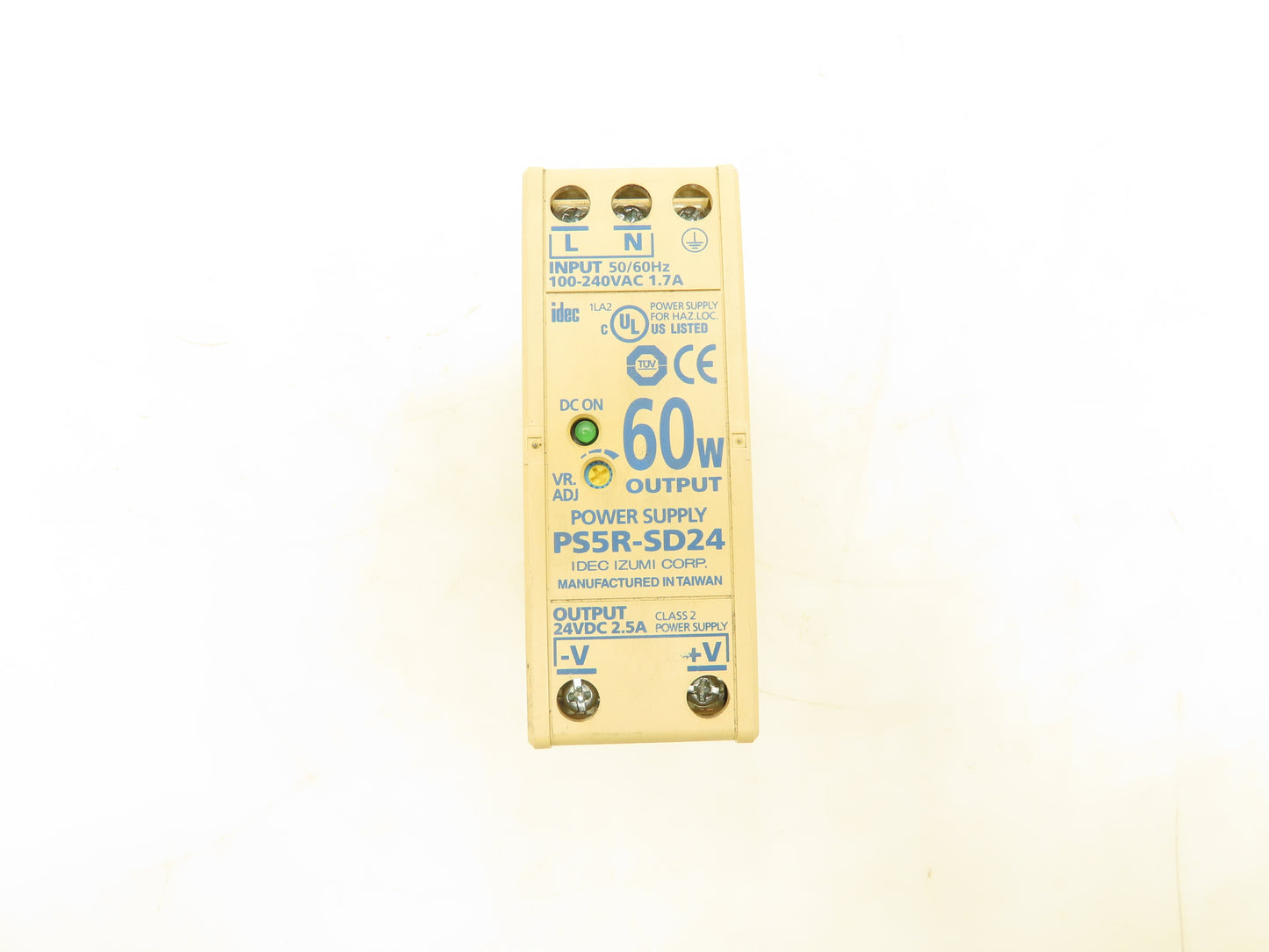 Idec PS5R-SD24
PS5R-SD24 Power Supply 24VDC 2.5A 60W Class 2