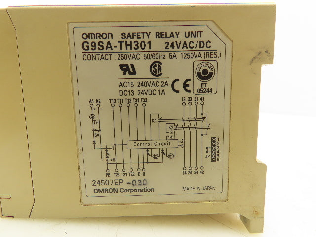 Omron G9SA-TH301 Safety Relay Two Hand Controller 24VAC/DC 2A 3 Pole