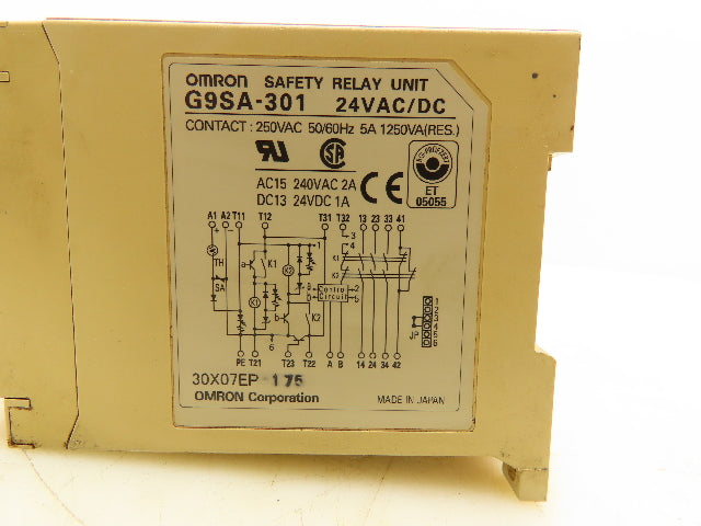 Omron G9SA-301 Safety Relay Unit 250VAC 5A 50/60Hz