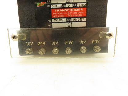Bum Han BH3B-D2221 Primary Transformer 220V 3PH 0.15KVA