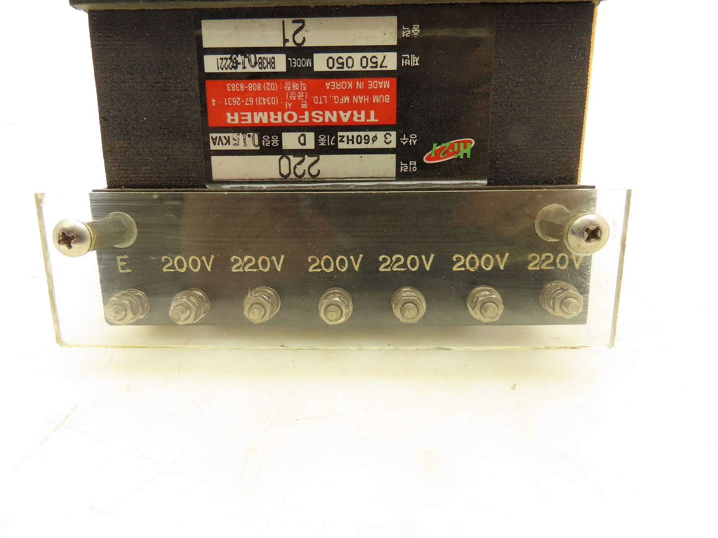 Bum Han BH3B-D2221 Primary Transformer 220V 3PH 0.15KVA