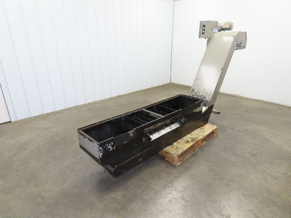 Enomoto Hinge Belt CNC Chip Conveyor 15"x 62" Infeed 40" Discharge 220V 3PH