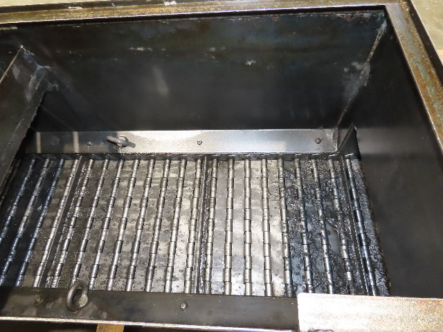 Enomoto Hinge Belt CNC Chip Conveyor 15"x 62" Infeed 30" Discharge 220V 3PH