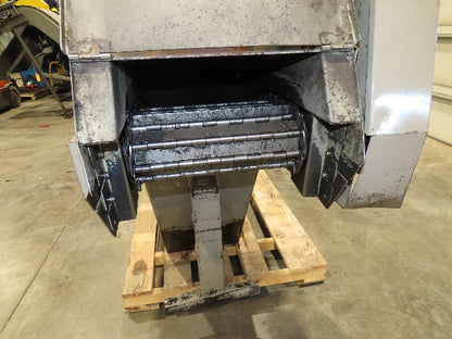 Enomoto Hinge Belt CNC Chip Conveyor 15"x 62" Infeed 30" Discharge 220V 3PH