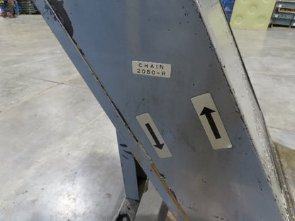 Enomoto Hinge Belt CNC Chip Conveyor 15"x 62" Infeed 30" Discharge 220V 3PH