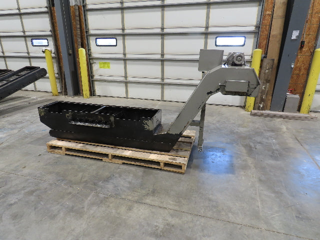 Enomoto Hinge Belt CNC Chip Conveyor 15"x 62" Infeed 30" Discharge 220V 3PH