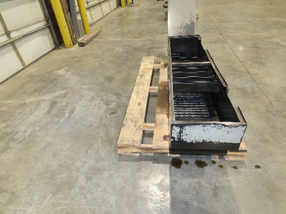 Enomoto Hinge Belt CNC Chip Conveyor 15"x 62" Infeed 30" Discharge 220V 3PH